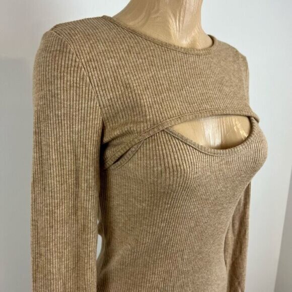 Wild Fable Women’s Medium 2 Piece Dress Set Cropped Long Sleeve Top With Dress - Picture 5 of 11